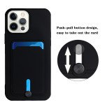 Wholesale Card Slot Armor Hybrid Case for Apple iPhone 13 Pro Max [6.7] (Black)